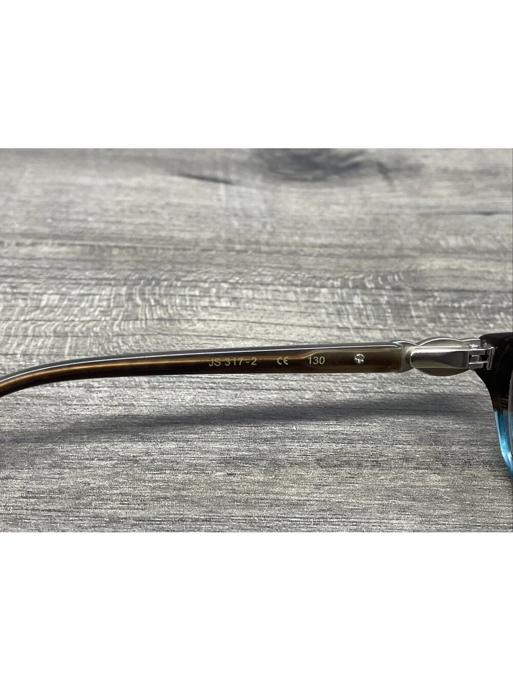 Jill Stuart Eyeglasses Frame JS 317-2 Mocha Swirl/Blue Full Rim 53-16-130 FRAMES